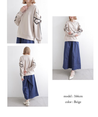 日本JP直送 預計出貨時間：2025 年 11 月初 蝴蝶結長袖上衣, 2025秋冬人氣系列，{11月30截單;預計10-14工作天發貨｝