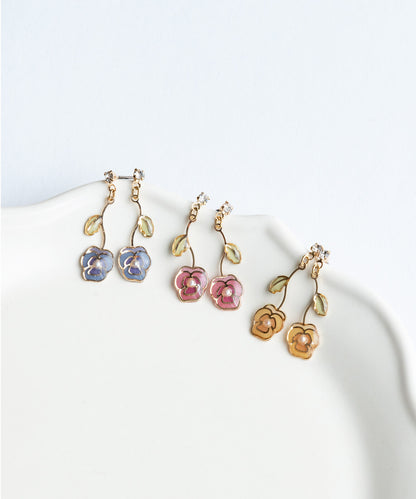 【日本製】搖擺三色堇耳環｛11月30截單;預計10-14工作天發貨｝