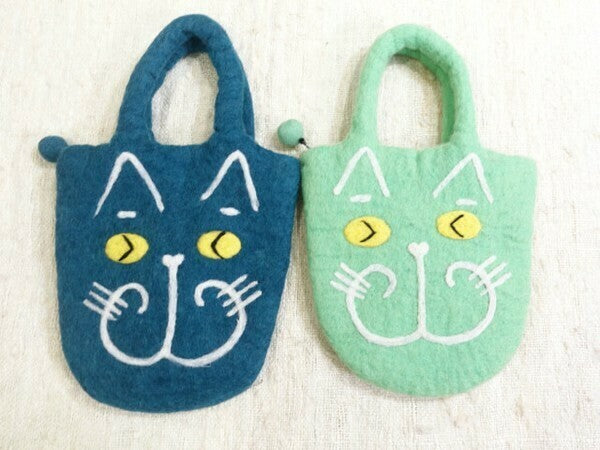 日本JP 直 送  毛氈貓臉手提袋{11月30截單;預計10-14工作天發貨｝