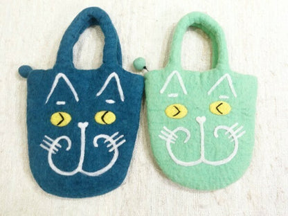 日本JP 直 送  毛氈貓臉手提袋{11月30截單;預計10-14工作天發貨｝