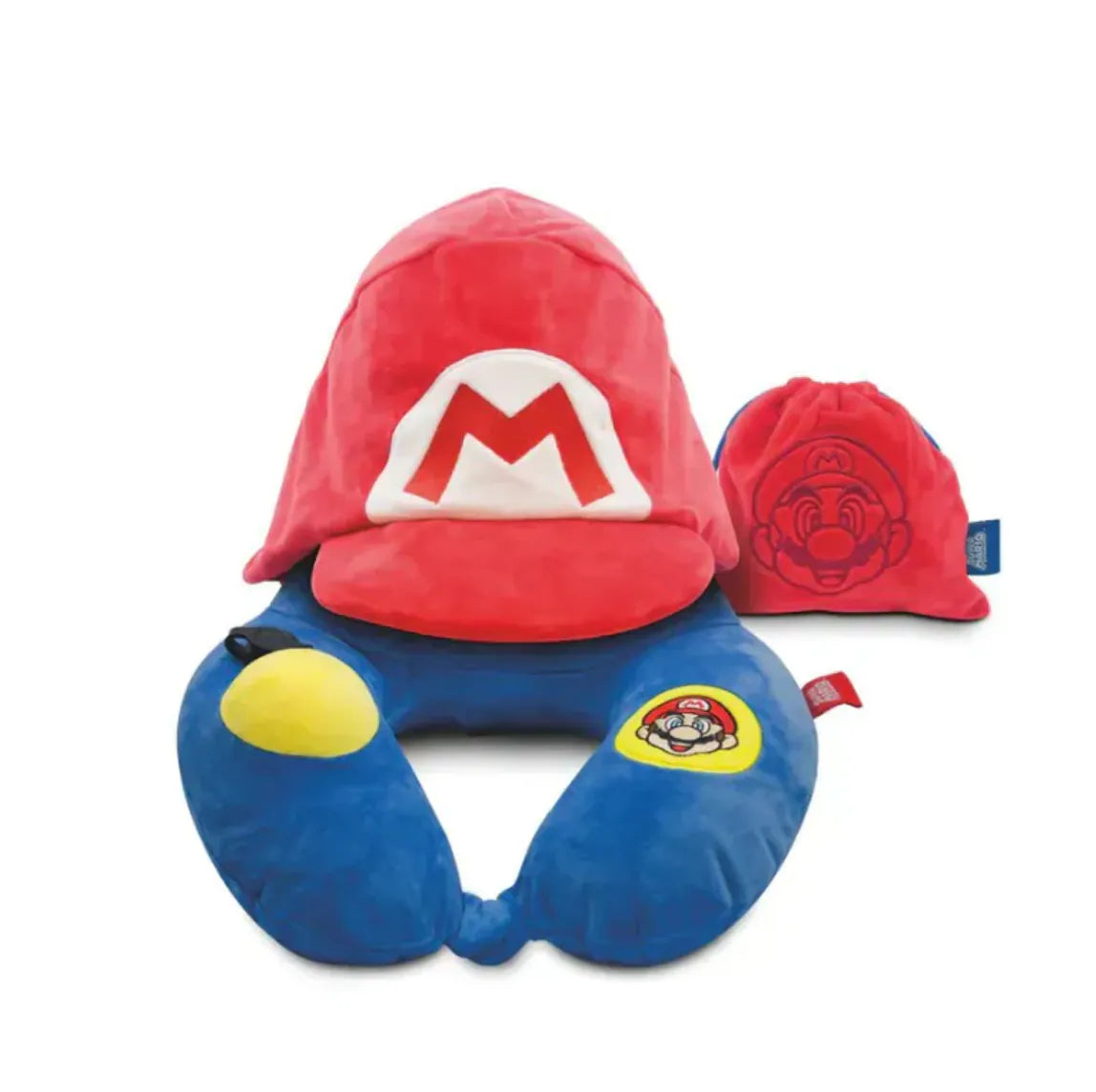 【全新Super Mario™ 款式】全球網上獨家發售🏆瑞士Travelmall 旅行3D充氣連帽頸枕│按摩頸枕│不需用嘴吹│手動按壓充氣│摺疊便攜     {8月2截單;預計10-14 工作天發貨}