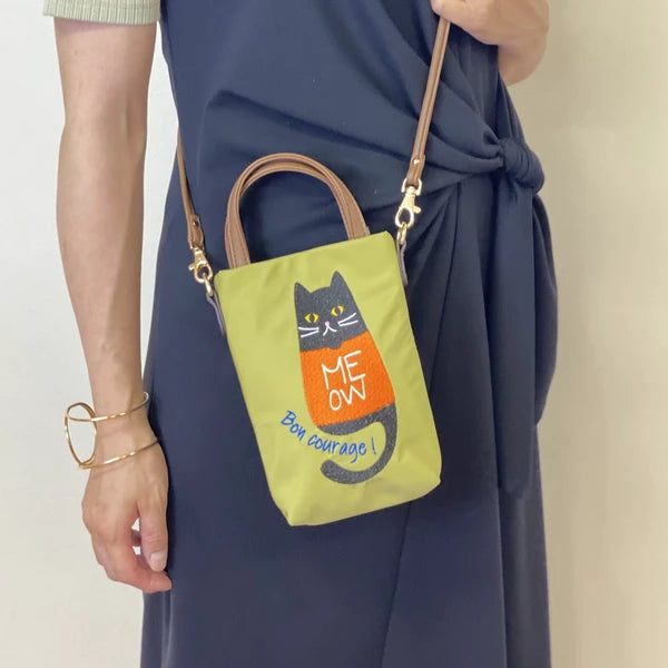 日本JP 直送  【2025年熱銷補貨】超人氣刺繡手提包/單肩包【Chial】女士貓咪輕便包{11月30截單;預計10-14工作天發貨｝