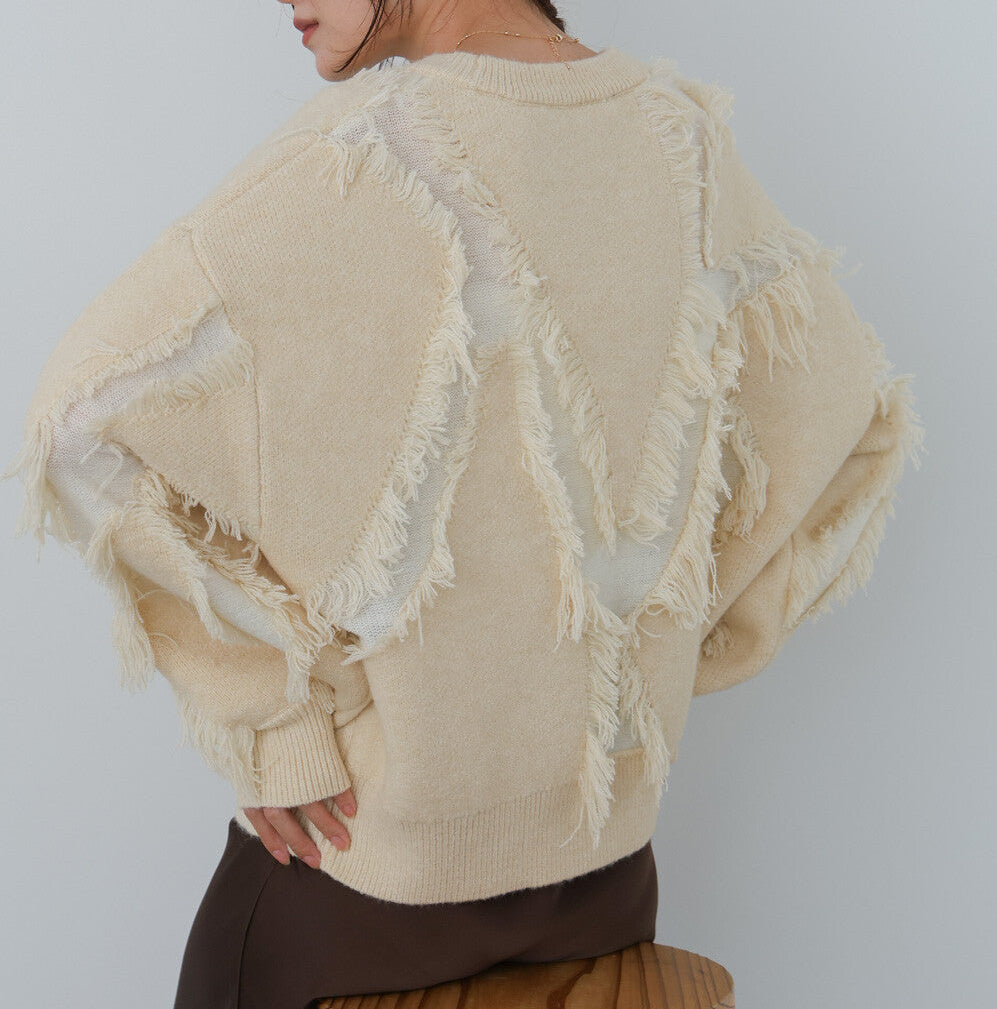 曰本JP直送  2025秋冬新品毛茸茸提花針織上衣 {11月30截單;預計10-14工作天發貨｝