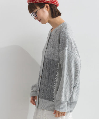 日本JP直送  混色針織開襟衫，附格紋設計 [2025 秋冬新品]　 {11月30截單;預計10-14工作天發貨｝