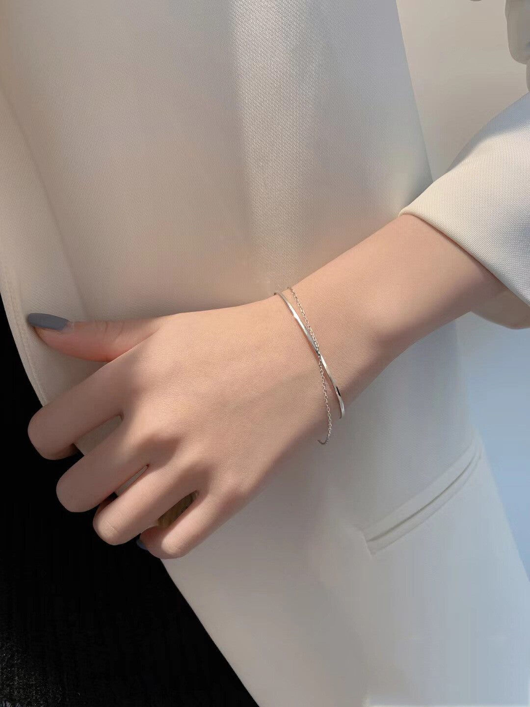 韓國女手鍊，925銀手鍊，銀手鍊｛11月30截單;預計10-14工作天發貨｝