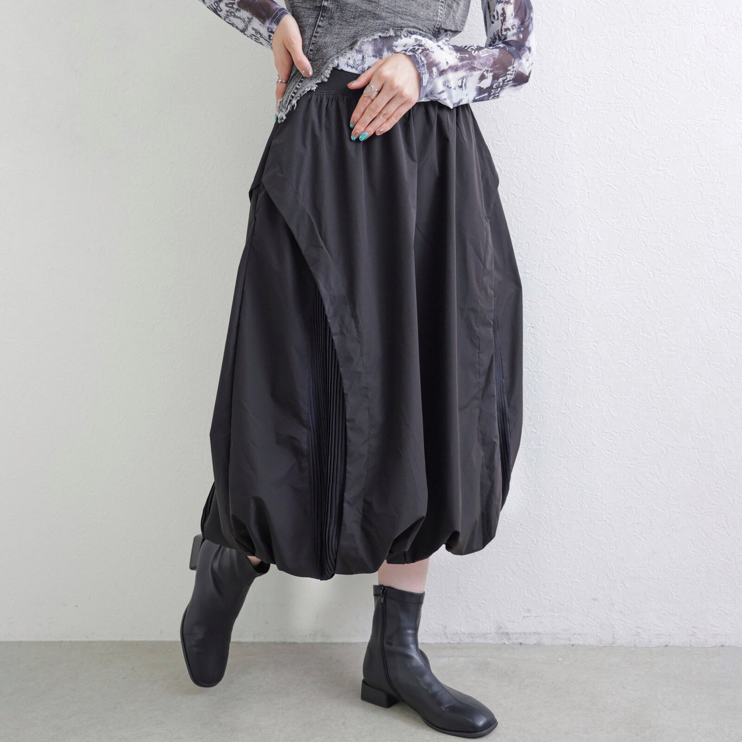 日本JP直送  全新 2025aw 側褶燈籠裙{11月30截單;預計10-14工作天發貨｝