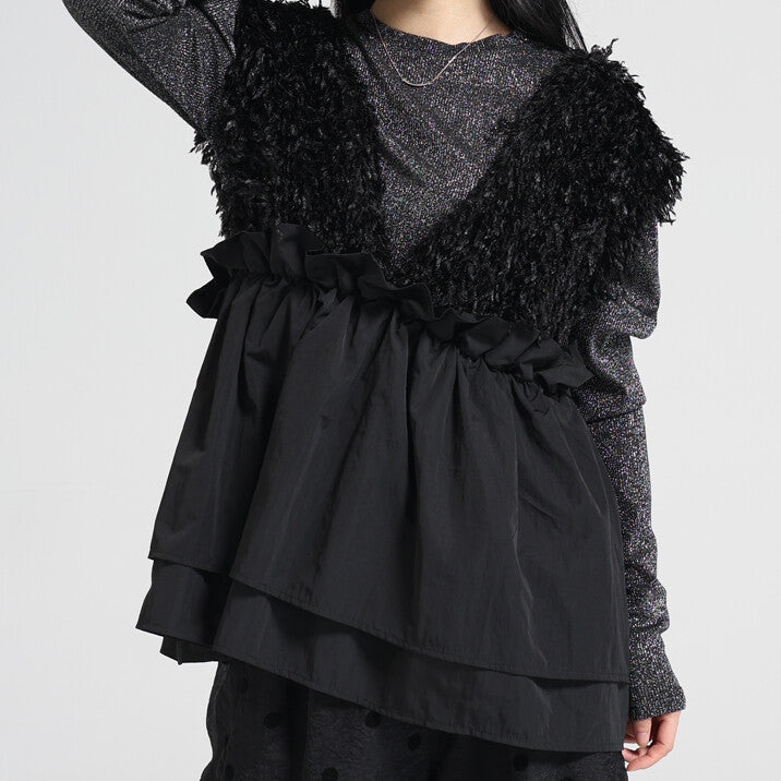 日本JP直送  [2025新品，當天出貨] 人造毛多層背心{11月30截單;預計10-14工作天發貨｝