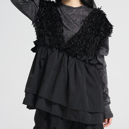 日本JP直送  [2025新品，當天出貨] 人造毛多層背心{11月30截單;預計10-14工作天發貨｝