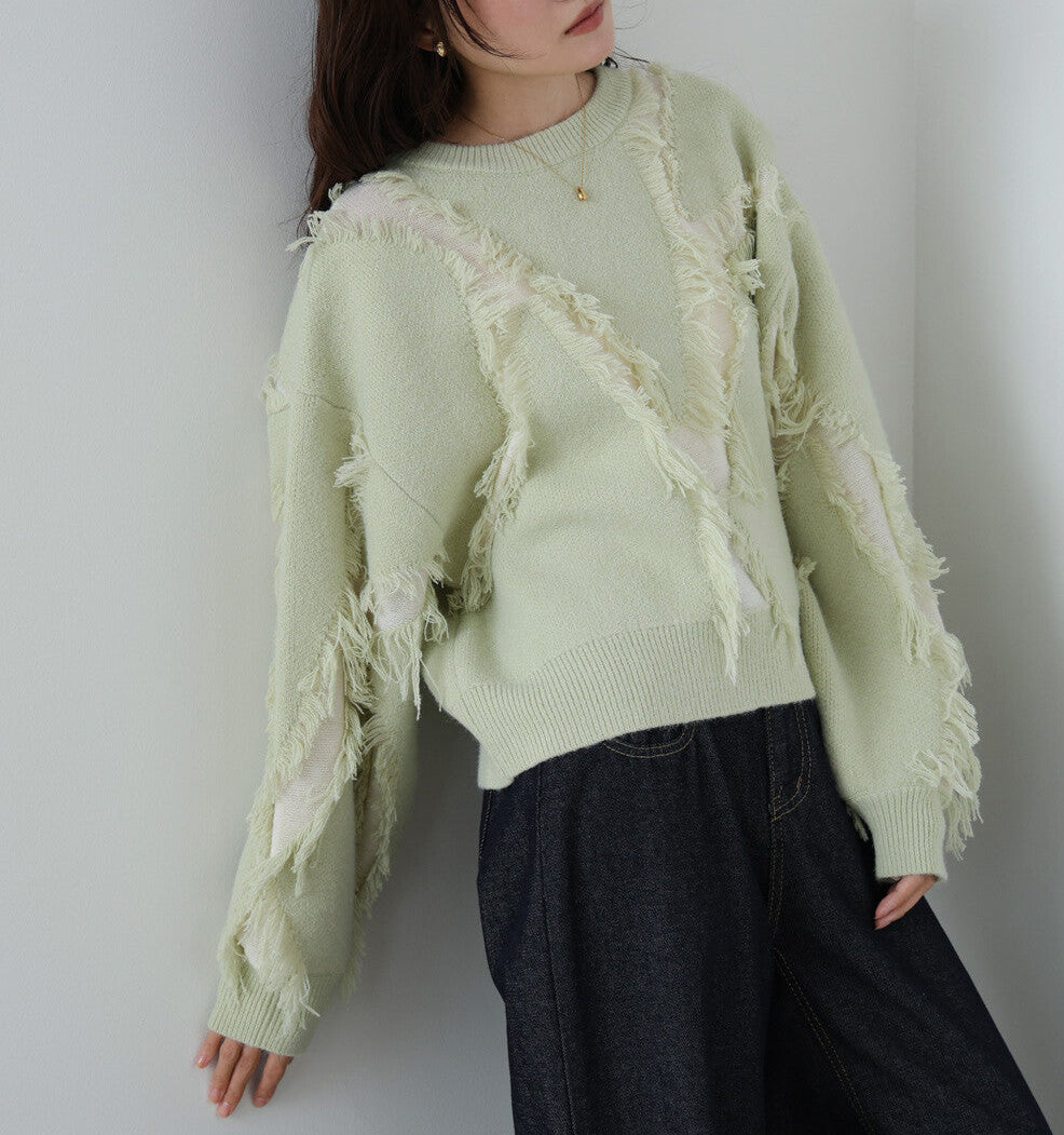 曰本JP直送  2025秋冬新品毛茸茸提花針織上衣 {11月30截單;預計10-14工作天發貨｝