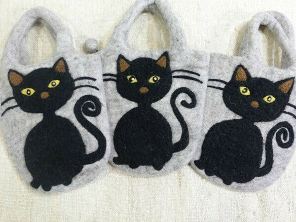 日本JP 直 送  毛氈黑貓手提袋{11月30截單;預計10-14工作天發貨｝