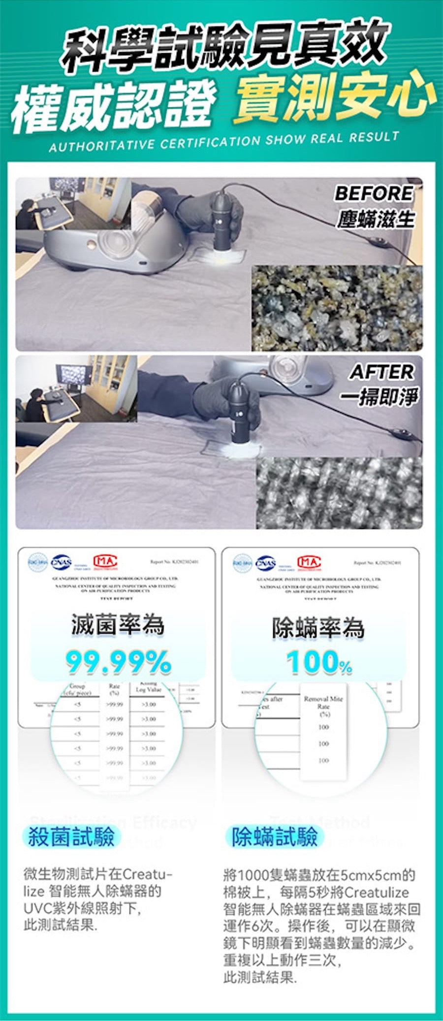 Creatulize 智能無人全面Clean 360°可視化超微吸殺菌消毒除蟎器      {8月2截單;預計10-14 工作天發貨}