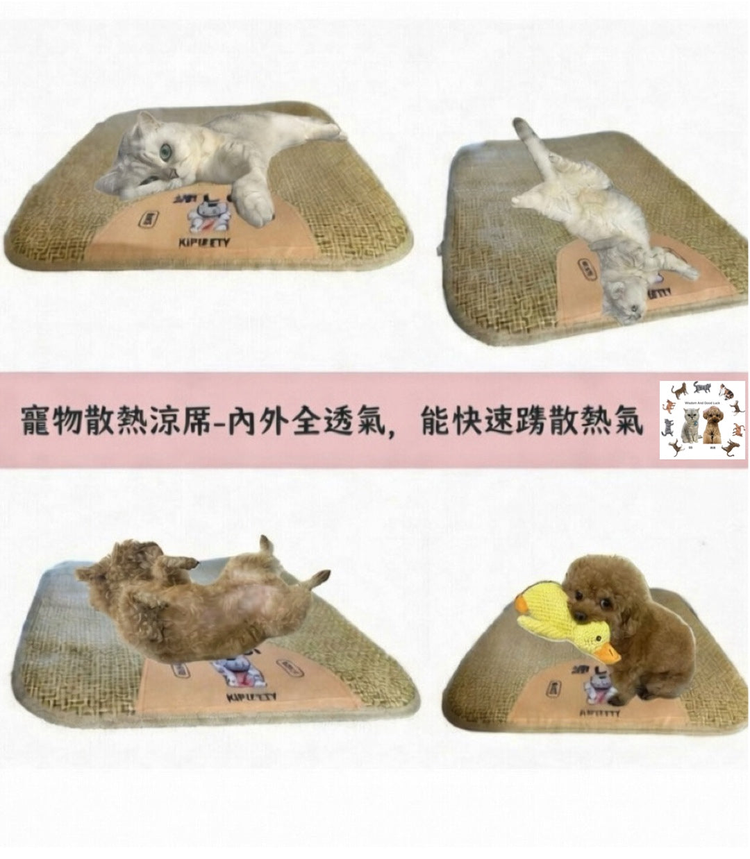 寵物散熱涼蓆-內外全透氣，能快速疏散熱氣      {8月2截單;預計10-14 工作天發貨}