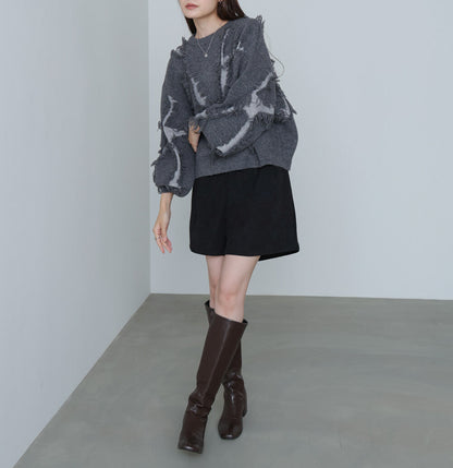 曰本JP直送  2025秋冬新品毛茸茸提花針織上衣 {11月30截單;預計10-14工作天發貨｝