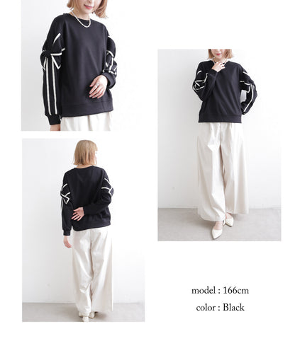 日本JP直送 預計出貨時間：2025 年 11 月初 蝴蝶結長袖上衣, 2025秋冬人氣系列，{11月30截單;預計10-14工作天發貨｝