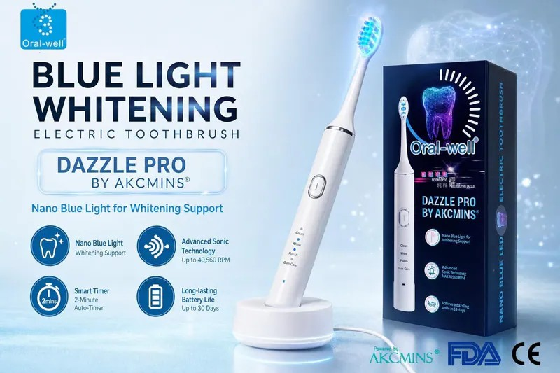 Oral-well DAZZLE PRO 聲波震動藍光牙刷套裝｜1+1>2 極致美白組合【9/20 截單，預計 :9月尾至10月中發貨】