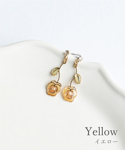 【日本製】搖擺三色堇耳環｛11月30截單;預計10-14工作天發貨｝