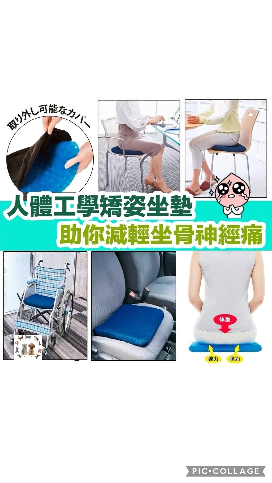 日本NEEDS LABO腰頸舒壓矽膠墊丨人體工學矽膠矯姿坐墊丨減低壓力高達 68%丨減少肌肉及腰背痛    {8月2截單;預計10-14 工作天發貨}