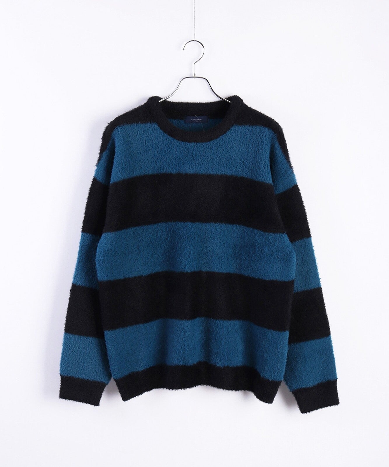 日本JP直送 羽毛紗線寬鬆條紋圓領針織衫 [2025 秋冬款] {11月30截單;預計10-14工作天發貨