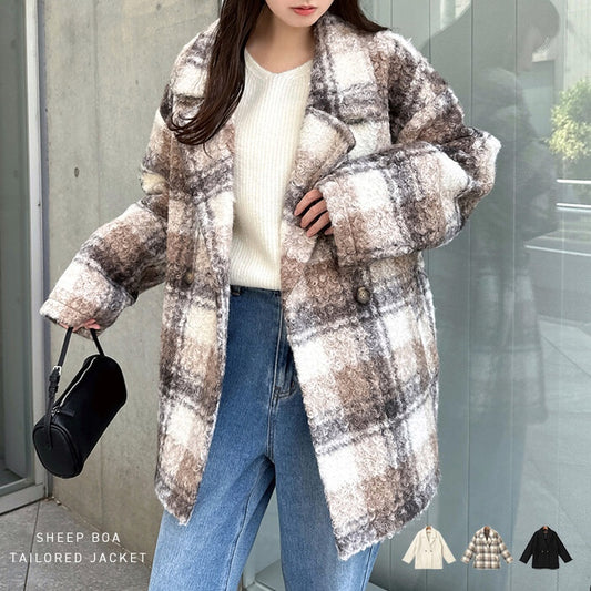 曰本JP直送  中長羊毛剪裁大衣（純色/格紋）{11月30截單;預計10-14工作天發貨｝