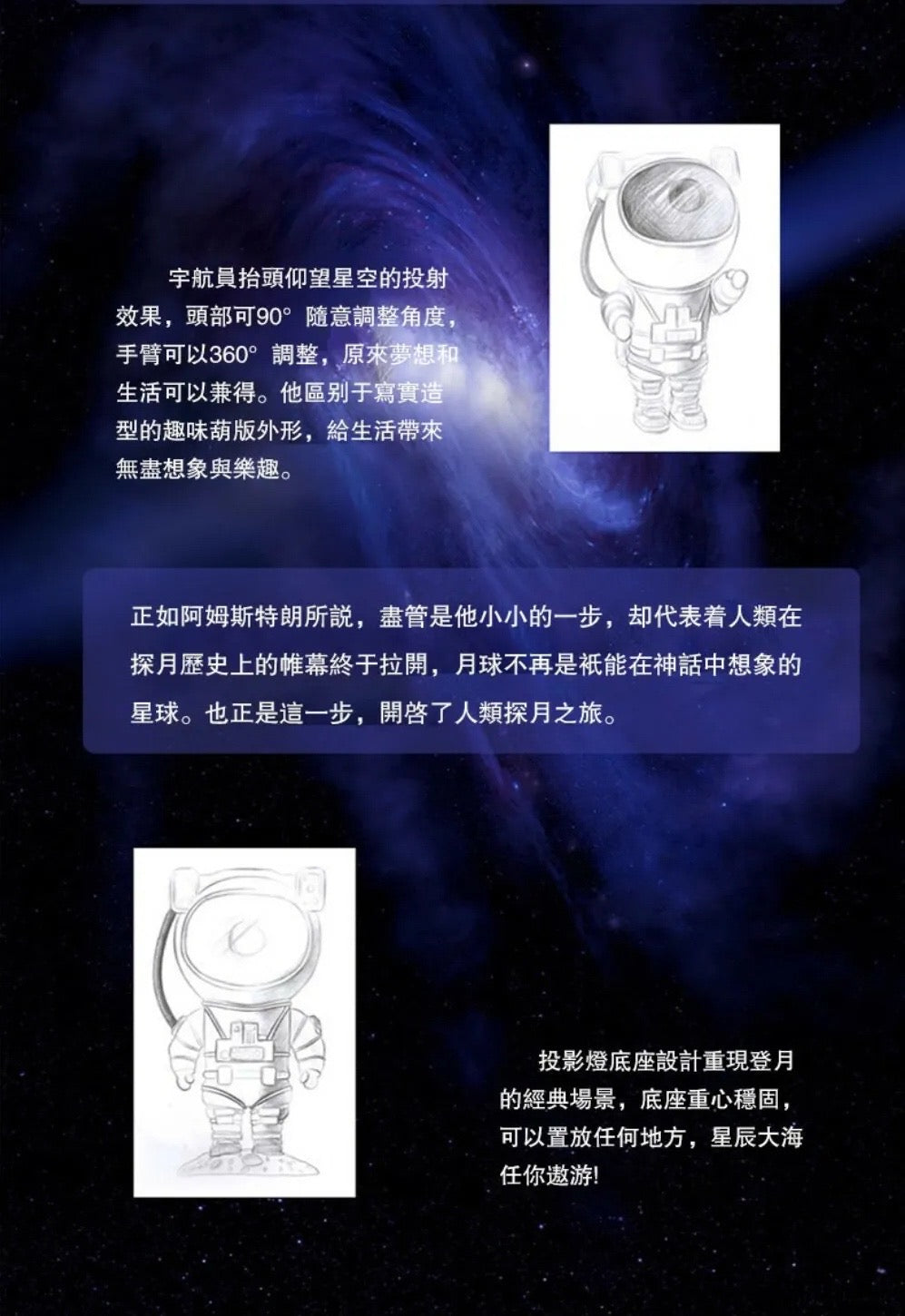 Starry Sky Projector 太空人星空鐳射氛圍投影燈        {6月14截單;預計10-14 工作天發貨}