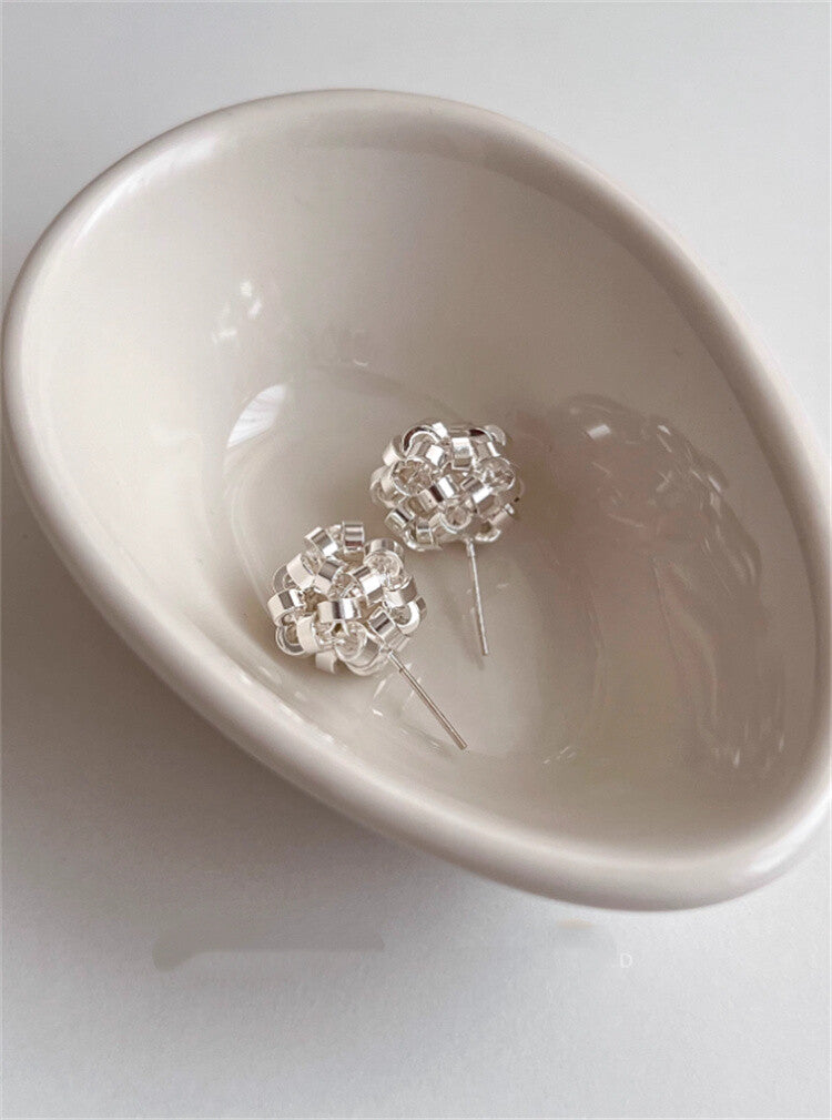 曰本JP直送  手工編織球形耳環“2025 年新品” {11月30截單;預計10-14工作天發貨｝