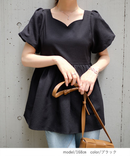 日本JP直送 【2025新品♪】心形領荷葉邊襯衫 {11月30截單;預計10-14工作天發貨｝