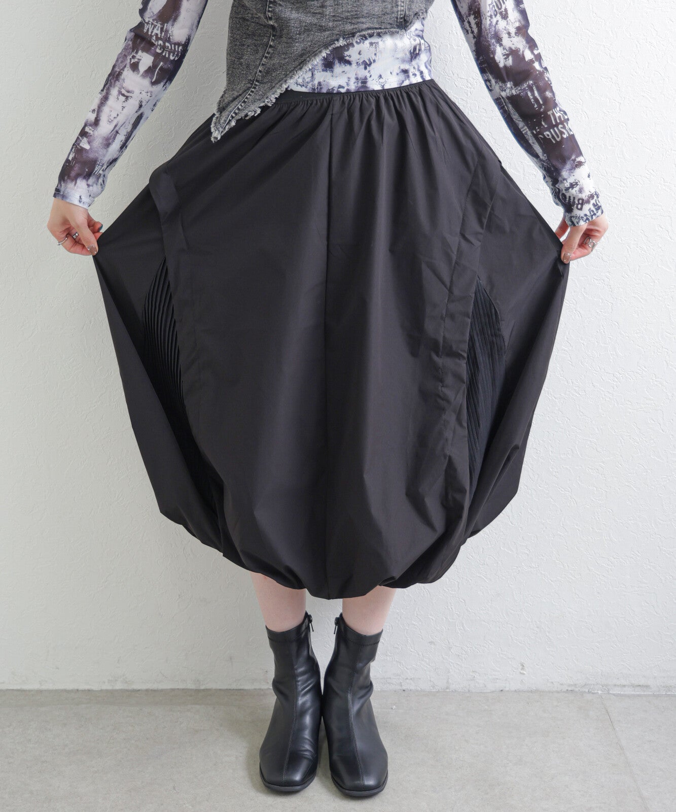 日本JP直送  全新 2025aw 側褶燈籠裙{11月30截單;預計10-14工作天發貨｝