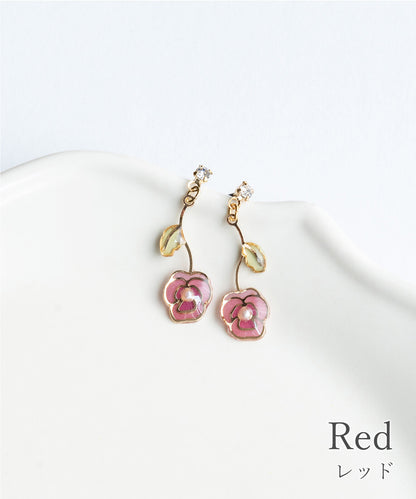 【日本製】搖擺三色堇耳環｛11月30截單;預計10-14工作天發貨｝