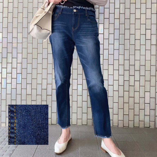 日本JP 直送【暢銷款】流蘇直筒牛仔褲 {1月15截單;預計10-14工作天發貨｝