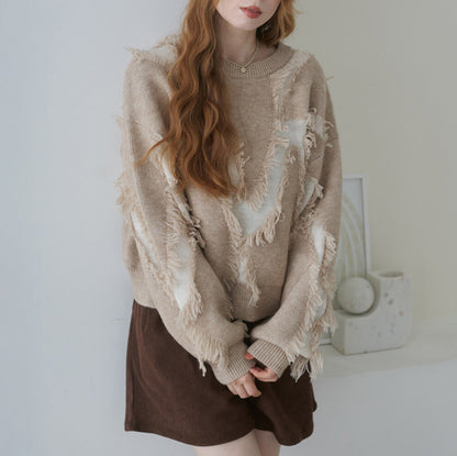 曰本JP直送  2025秋冬新品毛茸茸提花針織上衣 {11月30截單;預計10-14工作天發貨｝