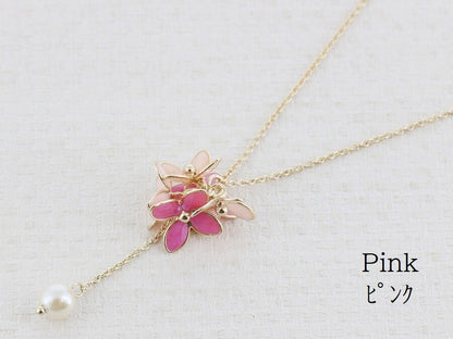 曰本JP直送  繡球花圖案長項鍊｛11月30截單;預計10-14工作天發貨｝