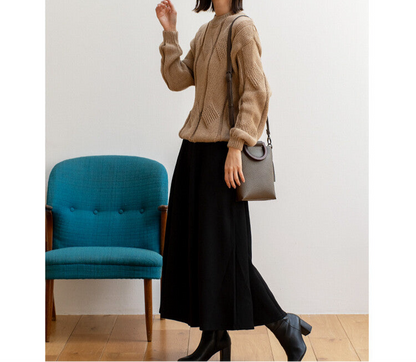 日本JP直送  [肩背包] 木質手柄 2Way 智慧型手機肩背包、斜背包 [合成皮革] ｛1月15截單;預計10-14 工作天發貨｝