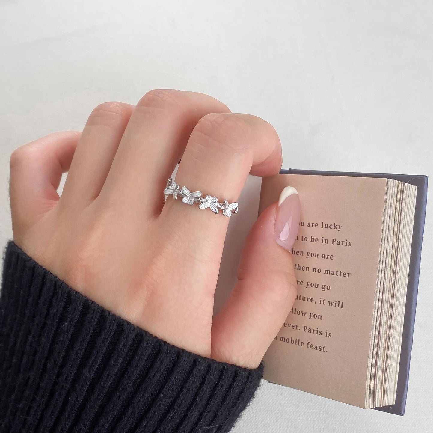 韓國戒指，均碼，925鍍銀，S925戒指，925銀{11月30截單;預計10-14工作天發貨｝