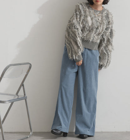 曰本JP直送 馬海毛觸感流蘇提花針織套頭衫 [2025 秋冬新品] {11月30截單;預計10-14工作天發貨｝