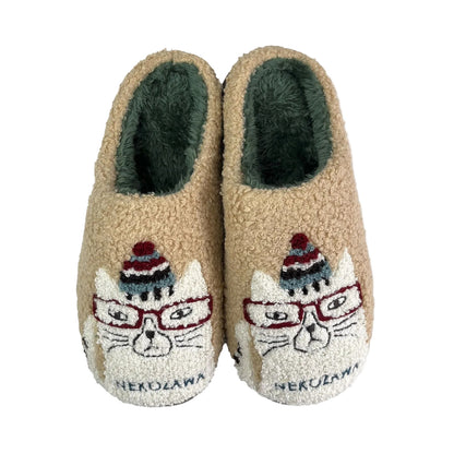 日本JP直送  Sagara刺繡室內鞋，貓澤圖案（貓）   {7月12截單;預計10-14 工作天發貨}