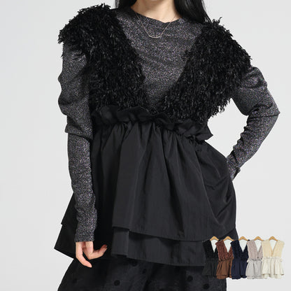 日本JP直送  [2025新品，當天出貨] 人造毛多層背心{11月30截單;預計10-14工作天發貨｝