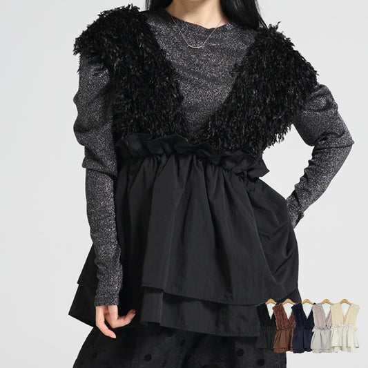 日本JP直送  [2025新品，當天出貨] 人造毛多層背心{11月30截單;預計10-14工作天發貨｝