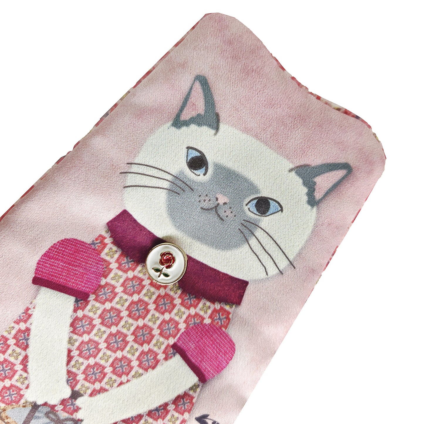 日本JP直送 Parlor Suzurando 緞面模切收納袋（貓咪款式）  {11月30截單;預計10-14工作天發貨｝