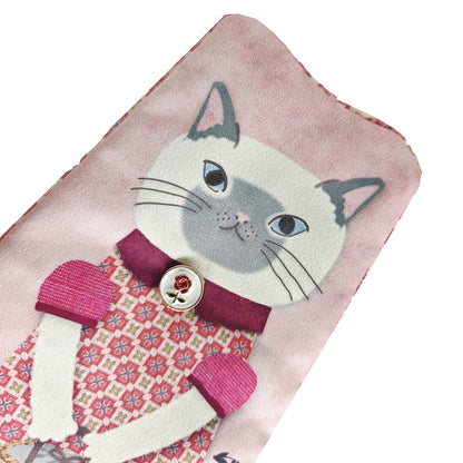 日本JP直送 Parlor Suzurando 緞面模切收納袋（貓咪款式）  {11月30截單;預計10-14工作天發貨｝