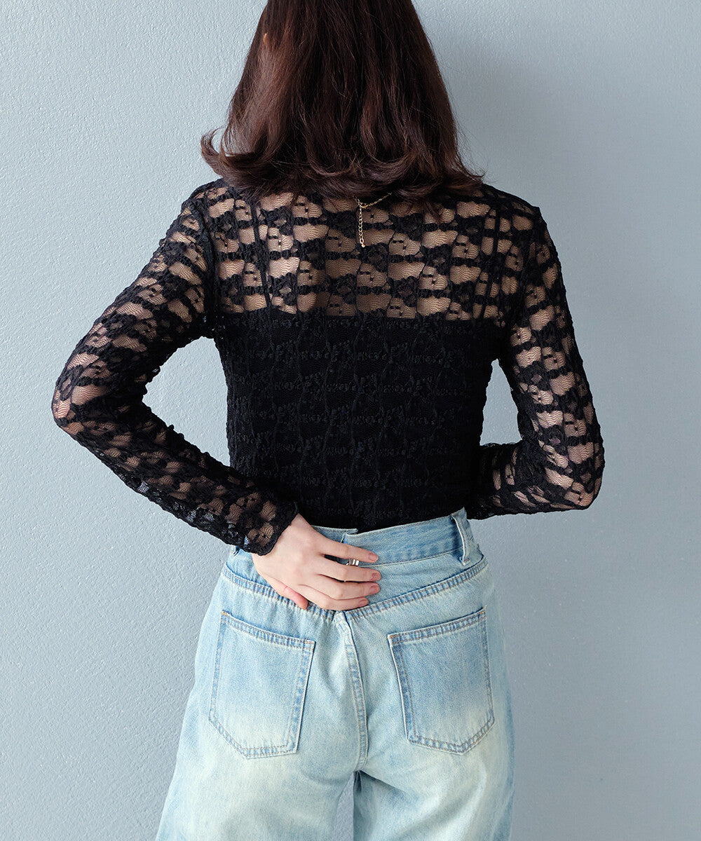 日本JP直送  【 2025新品♪】褶飾蕾絲上衣{11月30截單;預計10-14工作天發貨｝