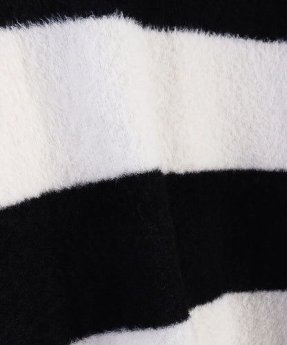 日本JP直送 羽毛紗線寬鬆條紋圓領針織衫 [2025 秋冬款] {11月30截單;預計10-14工作天發貨