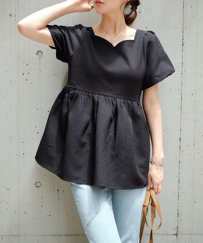 日本JP直送 【2025新品♪】心形領荷葉邊襯衫 {11月30截單;預計10-14工作天發貨｝