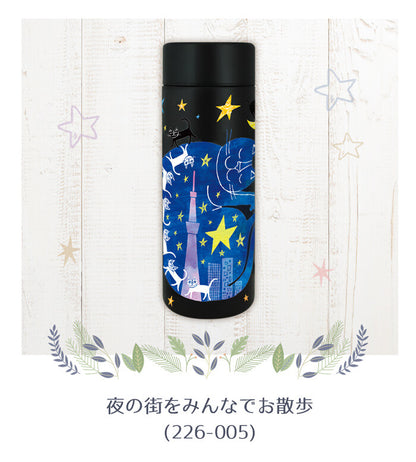 日本JP直送   插畫家 Tetsuro Okabe 不鏽鋼瓶和水瓶 300ml（6 種類型）    {7月12截單;預計10-14 工作天發貨}