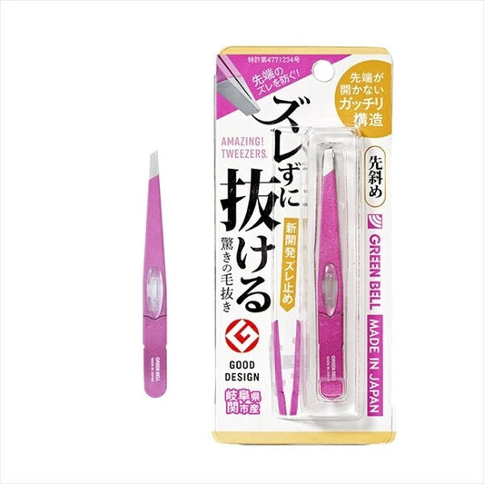 日本JP直送   GT-235 超穩定的鑷子，尖端呈斜角，透明粉紅色{10月30截單;預計10-14 工作天發貨｝