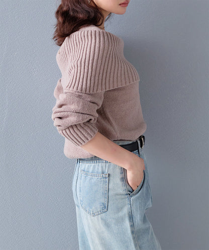 曰本JP直送【2025新品♪】馬海毛觸感露肩針織衫{11月30截單;預計10-14工作天發貨｝