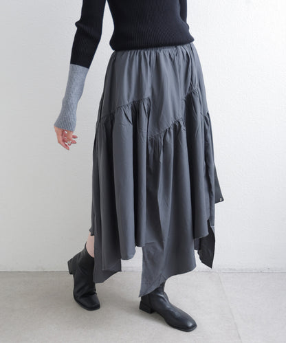 日本JP直送  2025AW 不對稱褶皺半身裙 2025 新款 經濟型{11月30截單;預計10-14工作天發貨｝