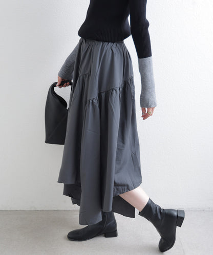 日本JP直送  2025AW 不對稱褶皺半身裙 2025 新款 經濟型{11月30截單;預計10-14工作天發貨｝