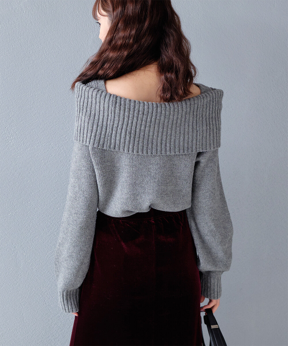 曰本JP直送【2025新品♪】馬海毛觸感露肩針織衫{11月30截單;預計10-14工作天發貨｝