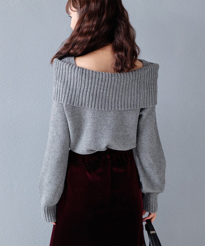 曰本JP直送【2025新品♪】馬海毛觸感露肩針織衫{11月30截單;預計10-14工作天發貨｝