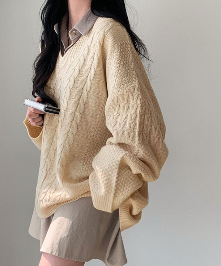 曰本JP直送  針織衫《V領超大針織衫，3種顏色可選》{11月30截單;預計10-14工作天發貨｝